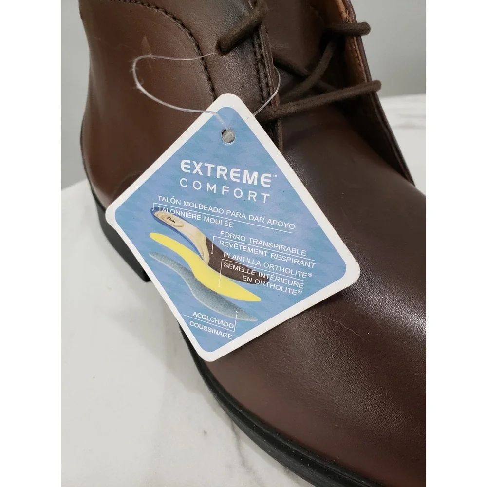 NEW NO BOX SIZE 9.5 -Clarks Whiddon Mid Mens BROWN Leather Lace Up Chukkas Boots
